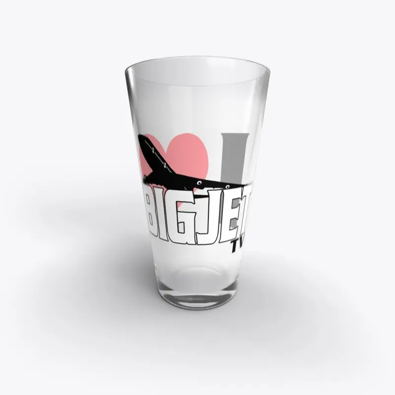 I Love Big Jet TV Pint Glass