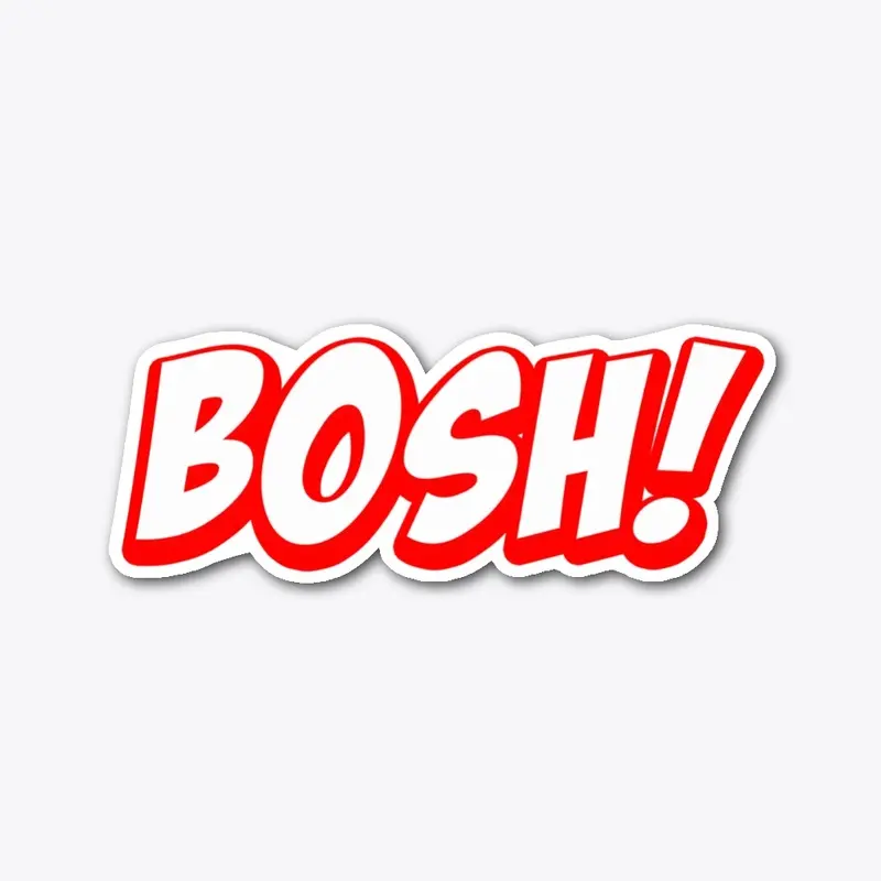 BOSH Die Cut Sticker (White/Red)