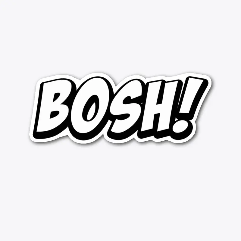 BOSH Die Cut Sticker (White/Black)